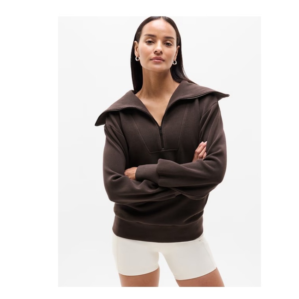 Athleta Ottoman Rib 1/4 Zip Sweatshirt
